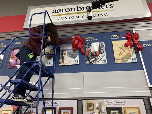 Sierra getting the display bows for us!!!!