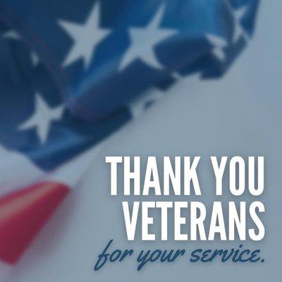 Honoring our veterans today and every day. Thank you for your service, sacrifice, and commitment to our country...