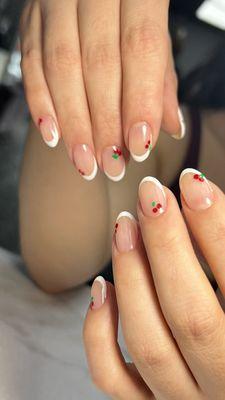 cherry french nails