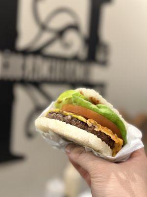 Melt Down Hibachi Rice Buns Burger