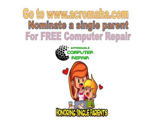 Free Computer Repair for Single Parents.