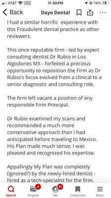 I page ONE of 4 of review Rubio's Dayo Dental- categories DENTIST CROWNS ROOT CANAL.