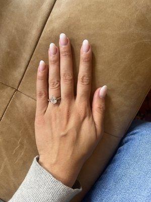 French ombré nails over UV gel nails