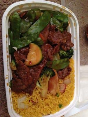 Hunan beef with pork fried rice