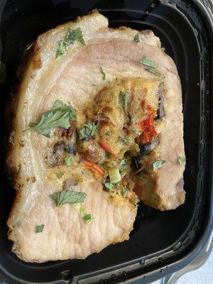 Stuffed pork loin.