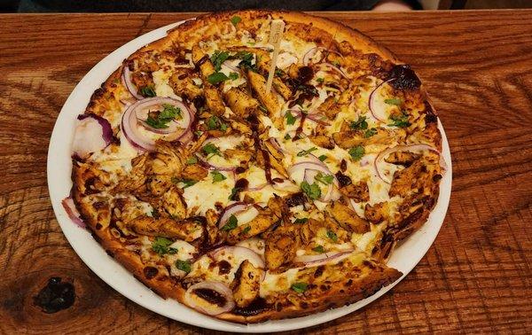 BBQ chicken pizza