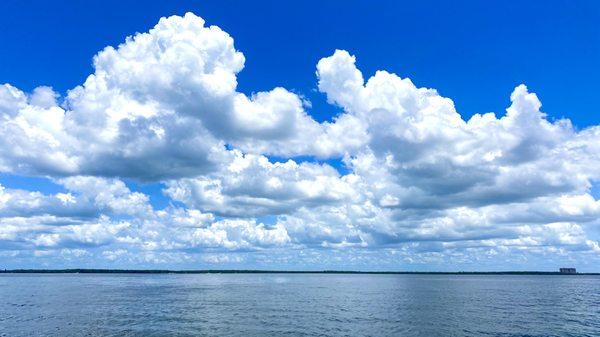 Sky view from boat