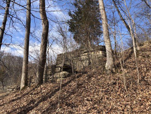 Part of the old train trestle that was never built