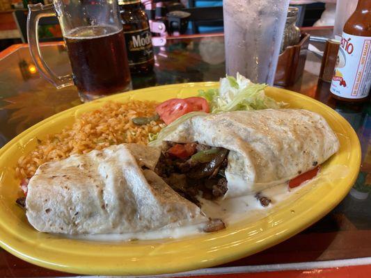 Steak fajita burrito