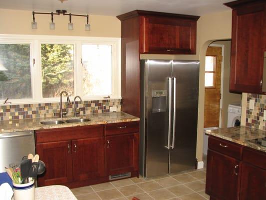 A completely remodeled kitchen.