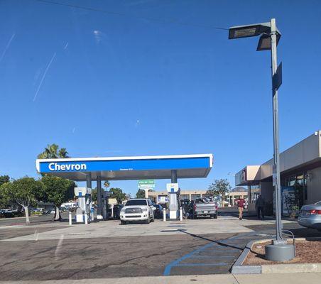 View of Chevron from the street. Check out Brother's restaurant across the street pretty good food