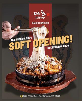 SOFT OPENING IS COMING ON FRIDAY, DECEMBER 6TH