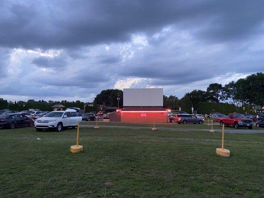 Screen from behind the concession stand at the back.