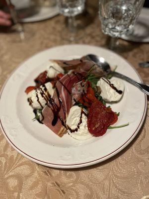 Burrata and prosciutto