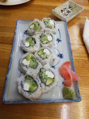 Cucumber avacado roll