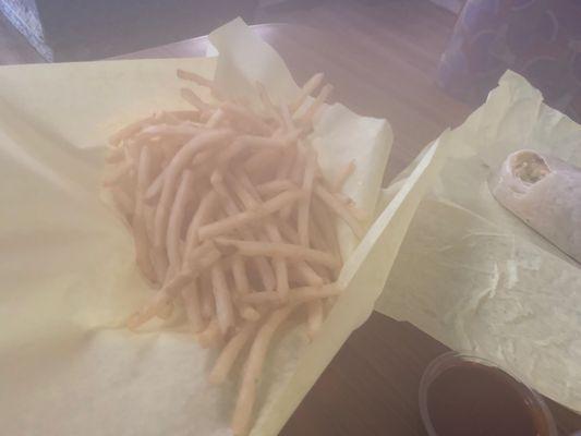 Fresh, hot, yummy thin fries.