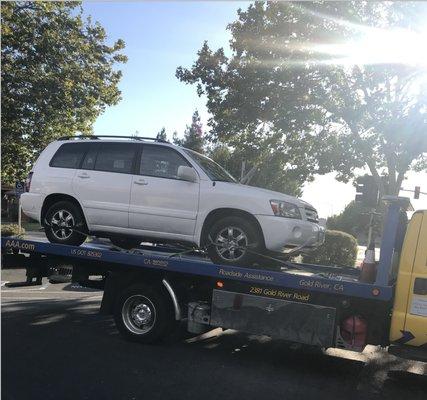 My car being towed