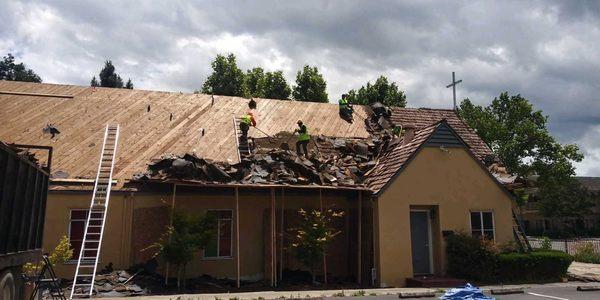 Removing old roof for new