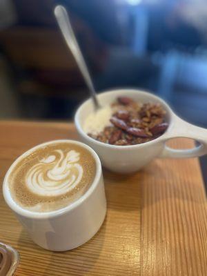 Granola and a latte