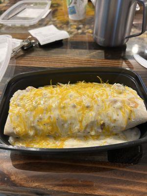 Breakfast Burrito smothered