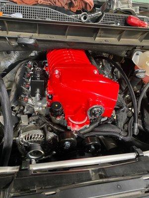 Whipple super charger installed on a 2020 Chevy Silverado.