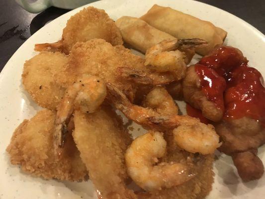 China Banquets buffet has some good salt and pepper shrimp. I like they're buffet overall, a very good deal.