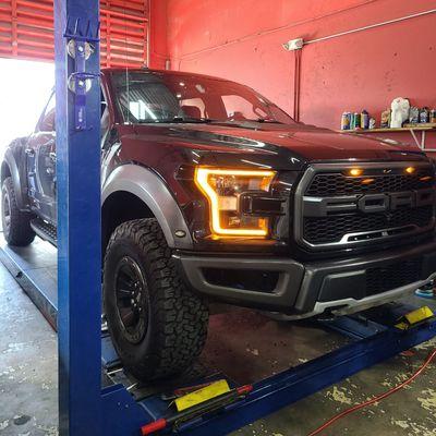 F150 Raptor in for suspension work and alignment