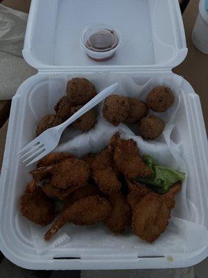 Shrimp & hush puppies