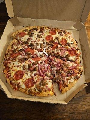 Meat Lovers Pan Pizza! 31% off with code VGKWINS! Yo!