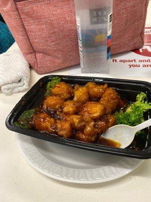 So this is supposed to be orange chicken and it tasted so bad. I usually don't complain about food or even leave reviews.