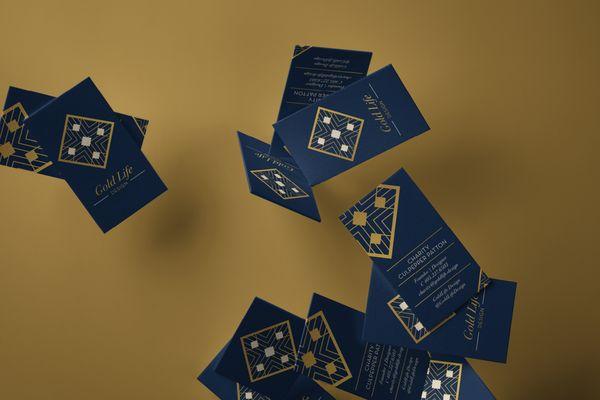 Branding Collateral + Business Cards for Gold Life Design