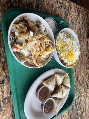 Biryani Bowl, samosa Channa Chaat