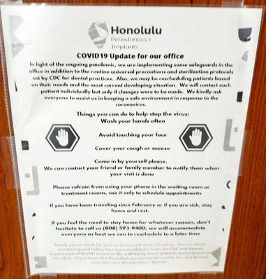 Some house rules before entering the office, due to the Covid-19 pandemic.