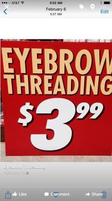 The best place for eyebrow threading ..great price everyday ..no qpon required