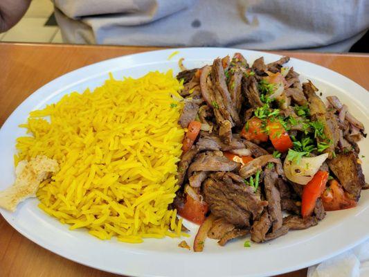 Beef shawarma plate.  Delicious.