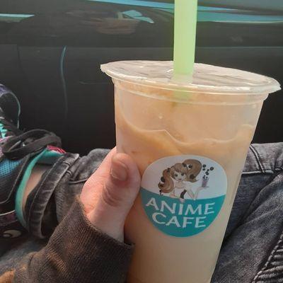 The Anime Cafe logo on my boba tea