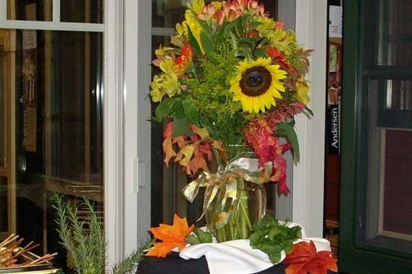 A flower arrangement we ordered for a client's reception.