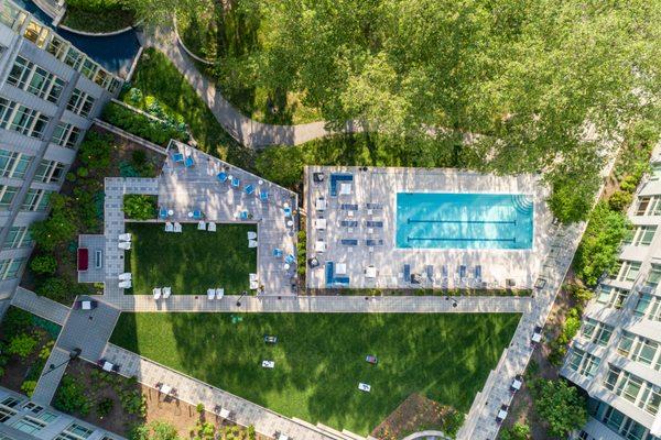 Pool and courtyard