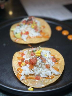 Blue crab tostada