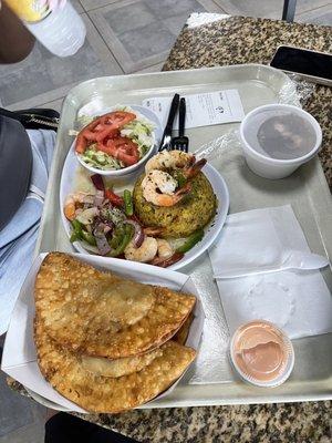 Mofongo With Shrimp and Epinada de Pollo