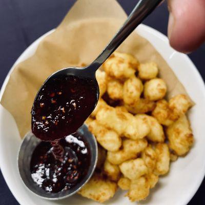 Cheese Curds w/ Raspberry Balsamic Dipping Sauce