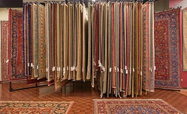 All Grillo Rug Gallery Oriental rugs are now easily accessible and visible on hangers