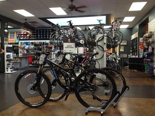 Display of bikes