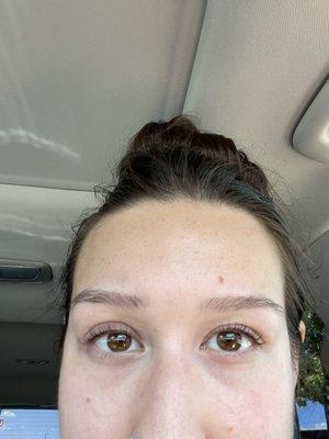 Eyebrow threading and lash lift and tint