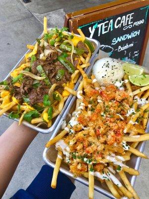 Filet Mignon fries and crawfish scampi fries