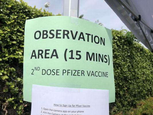 Once done with the shot, wait at an observation area for 15 min to ensure there's no immediate reactions to the shot