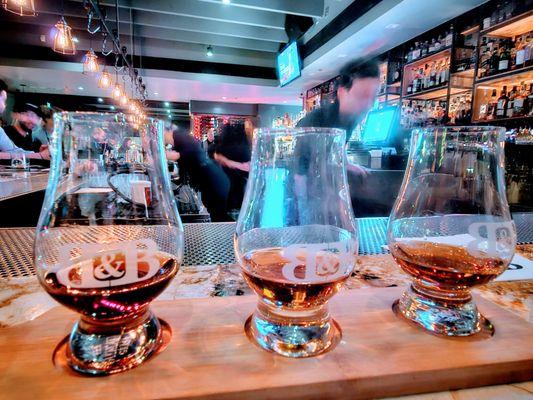 High Proof bourbon flight