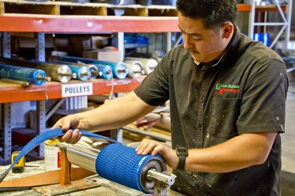 Our fabrication department offers custom belts, rollers and more for conveyor belt and supply chain needs.