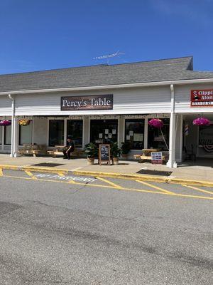 Outside in the Hannaford Plaza