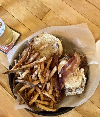 Hangover burger and fries